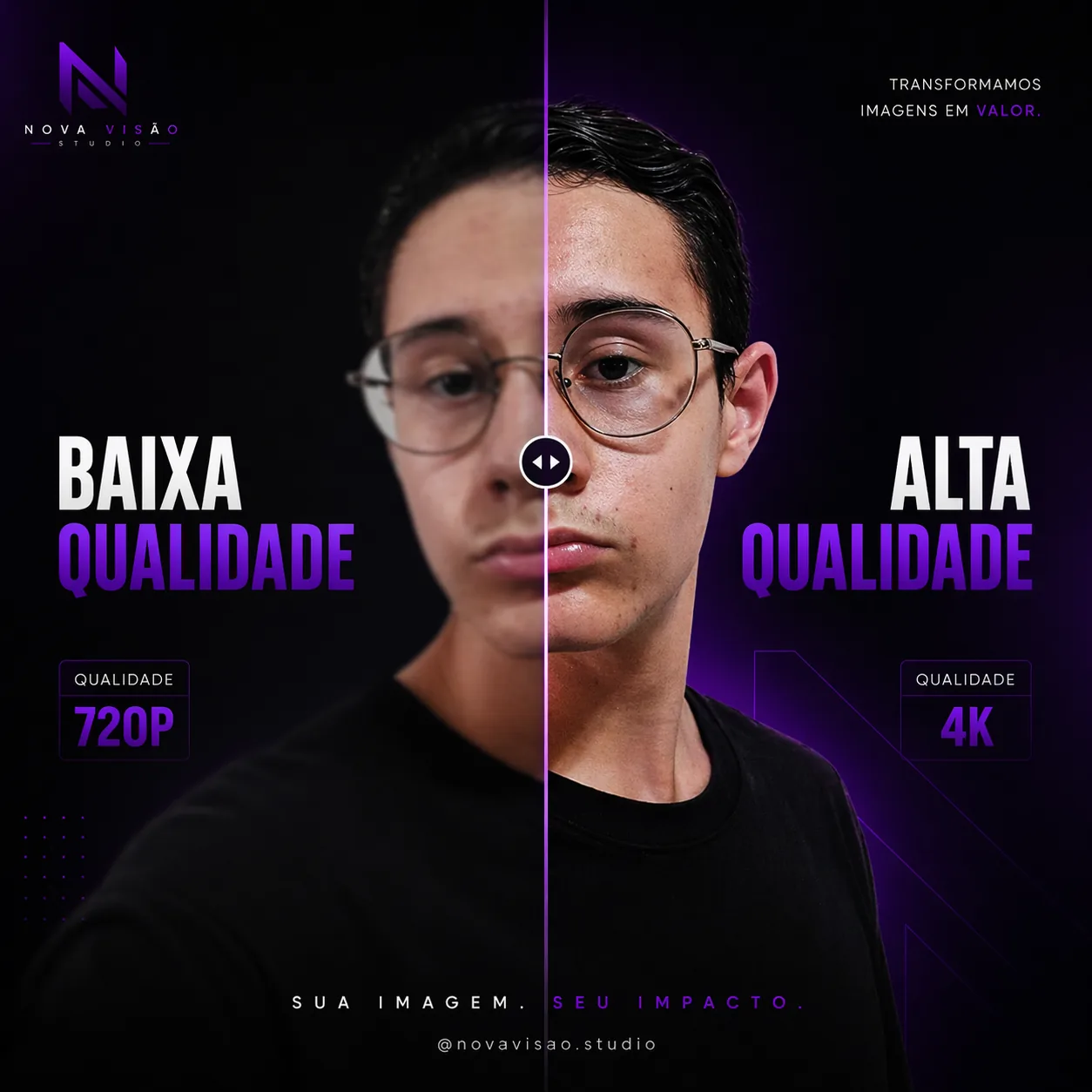 Comparação original de antes e depois